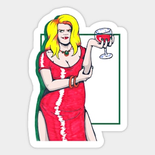 Lady In Red Sticker